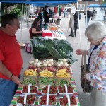 Local farmers offer fresh produce.